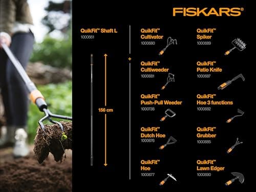 Fiskars Garden scraper, QuikFit tool head, Length: 25 cm, Width: 15.5 cm, Steel blade, Black/Orange, QuikFit, 1000738 - Image 4
