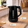 Bosch, Electric kettle, MyMoment, ergonomic handle, large opening, triple safety, anti-limescale filter, capacity 1.7 L, high-quality plastic, black, TWK1M123 - Image 4