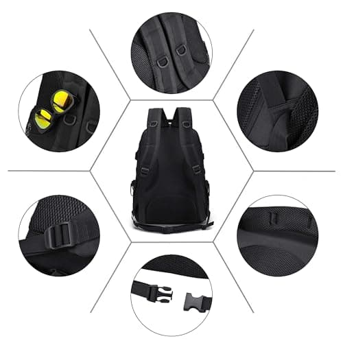 VINBAGGE Sac à Dos Randonnée Tactique Militaire 35L/40L Sac à Dos Imperméable USB Multifonction pour Outdoor Voyage Trekking Camping Chasse,Noir - Image 7