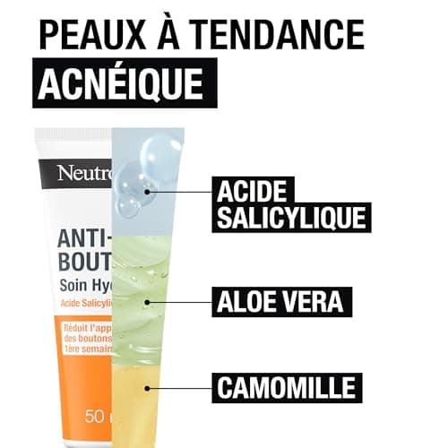 Neutrogena – Soin Hydratant Anti-Boutons (tube de 50 ml) – Crème pour le visage à l'acide salicylique (0,5%) – Réduit l'apparence des boutons dès la 1ère semaine* - Image 8