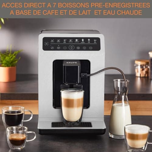 KRUPS Evidence Eco-Design Automatic Cappuccino and Espresso Machine, Exceptional Taste, Quattro Force, Milk-Based Drinks with One-Touch System, 8 Preset Drinks, EA897A - Image 6