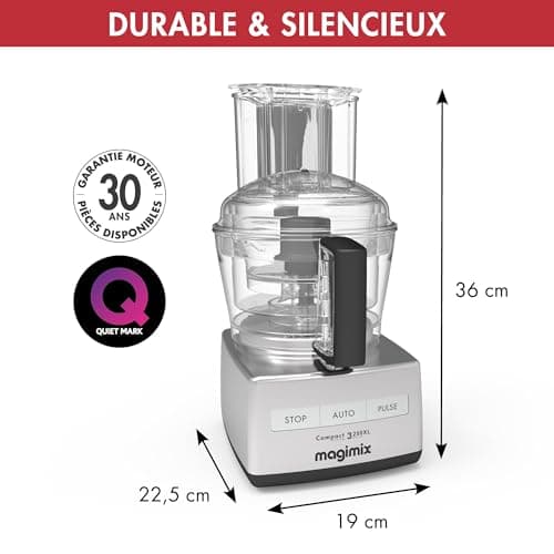 Magimix 3200 Multifunctional Kitchen Processor Shiny Chrome Compact Bowl 2.6L – Chopper, Blender – Made in France - Image 4