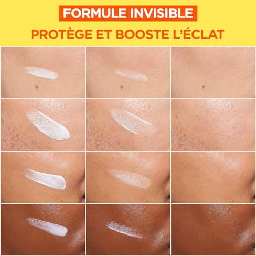 Garnier SkinActive - Fluide Anti-UV & Anti-Taches Quotidien - Invisible - SPF 50+ - Protège & Réduit les Taches - Soin Visage Enrichi en Vitamine C - Tous Types de Peau - 40 ml - Image 6