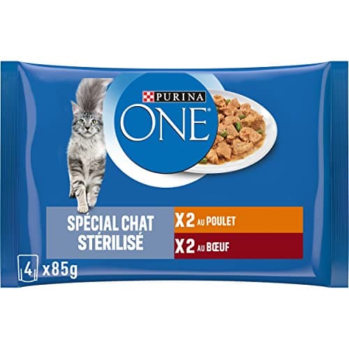 PURINA ONE | Benefits | Sterilized Adult Cat | Helps Control Weight and Maintain a Healthy Urinary System | Tapered in Sauce | Chicken, Beef | Fresh Sachets | Pack of 12 x (4 x 85g) - Image 2