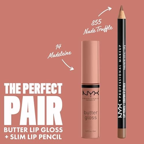 NYX Professional Makeup Plumping Lip Gloss, Plumping Lip Gloss, Non-Sticky, Soft and Creamy Texture, Wear Alone or with Lipstick, Butter Gloss, Shade : Madeleine (14) - Image 6