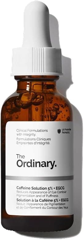 The Ordinary Solution à la Caféine 5% + EGCG, Sérum anti-cernes pour les contours des yeux noirs et fatigués, 30 ml