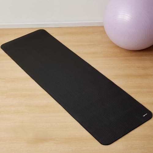 Amazon Basics Tapis de yoga, antidérapant, très épais, d'exercice Pilates, 183 x 61 x 1 cm, Noir - Image 8