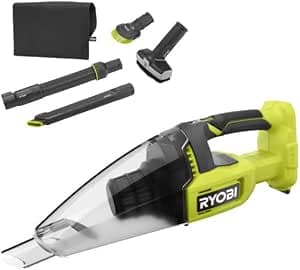 RYOBI Pack of 6 RHV18-0 Handheld Vacuum Cleaner - 18V One+ - 600 ml - Without Battery or Charger - Kit of 6 Accessories RAKVA04 for Car Cleaning