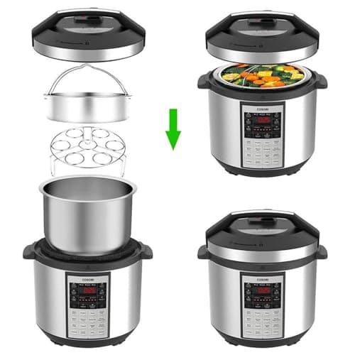 3PCS Accessories for Deep Fryers, Instant Pot Accessories Steamer Basket with Grill for Egg Steamer - Image 5
