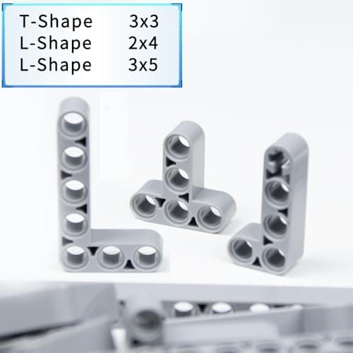 114 Pieces Construction Techniques Set - Hole Beams, Lifting Arms, L and T Beams Compatible LEGO - STEM Building Set for Kids and Adults (Grey) - Image 6