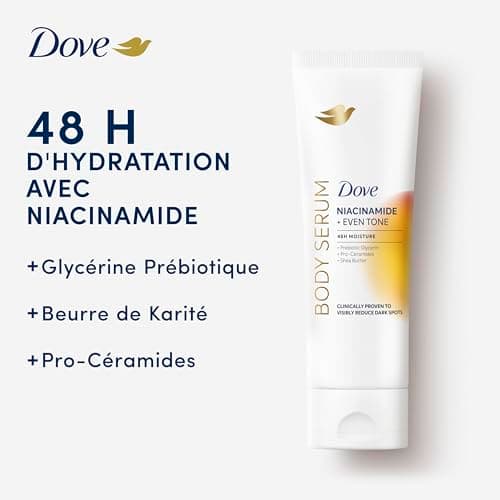 Dove Even Tone Niacinamide Body Serum for Dark Spots and Irregular Skin Tone Face and Body Lotion 48 h with Niacinamide, Prebiotic Glycerin, Pro-Ceramides, Shea Butter 200 ml 1 Piece - Image 5
