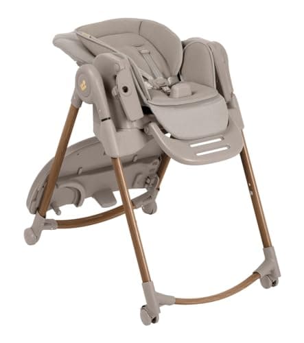 Maxi-Cosi Minla Plus 6-in-1 Scalable Highchair, 0-14 Years, Max. 60 kg, One-Handed Swivel Tray, 4 Wheels, 9 Heights, 5 Reclining Positions, Adjustable Children's High Chair - Image 7