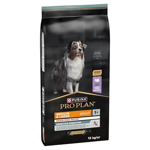 PURINA PRO PLAN | Sensitive Digestion | Whole Grain Free Dry Food for Adult Large and Medium Dogs with Sensitive Digestion | Promotes a Healthy Digestion | Turkey | Bag | 12 kg - Image 4