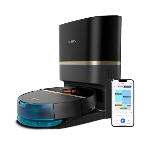 Philips Homerun Series 7000 Robot Vacuum Cleaner, High Suction Power (5000 Pa), Detection of Small Objects, with Station, for Carpet and Pet Hair, Black, Connected App, XU7100/01 - Image 3