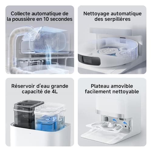 XIAOMI Robot Vacuum X20+, Station Tout-en-Un avec vidage, Lavage & séchage Auto, Aspiration 6000 Pa, évitement d’Obstacles S-Cross™, Navigation LDS, Commande vocale Via Mi Home. - Image 5