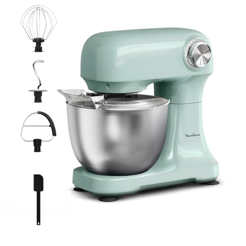 Moulinex, Bake Simple, Pastry Maker, Compact, Easy Use, Whisk, Beater and Mixer Hook, QA1413F0, Sea Green - Image 2
