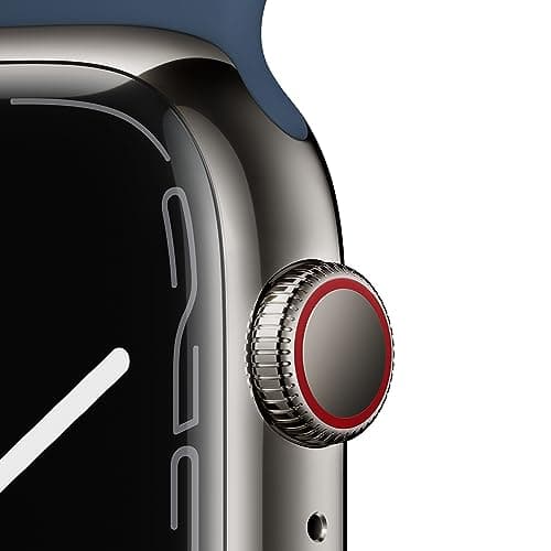 Apple Watch Series 7 (GPS + Cellular, 45 mm) Smartwatch – Edelstahlgehäuse Graphit, Sportarmband Abyssblau – Regular. Fitnesstracker, Blutsauerstoff und EKGApps, Always-On Retina Display, Wasserschutz - Image 4