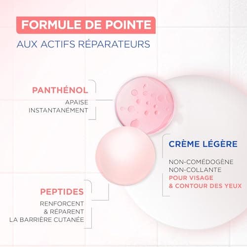 MIXA - Crème Anti-Réactions - Hydrate Intensément & Répare La Barrière Cutanée en 4H* - Sans Parfum, Sans Alcool - Panthénol + Peptides - Tous Types de Peaux Réactives - Flacon-Pompe 50 ml - Image 5
