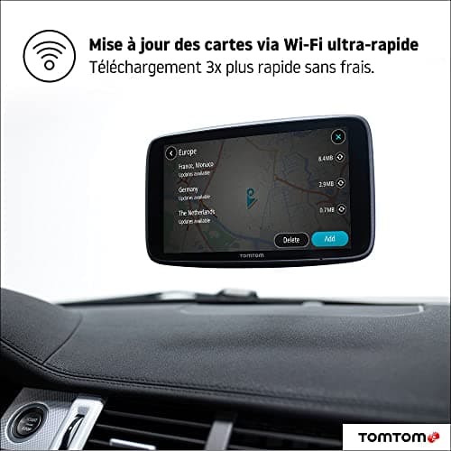TomTom GPS Voiture GO Discover, 5 Pouces, Info Trafic, Alertes de Zones de Danger, Cartes Monde, Mise à Jour Rapide Via WiFi, Parking, Prix du Carburant, Fixation Magnétique Alimentée Noir - Image 3