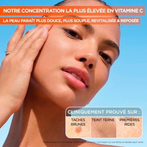 GARNIER Skin Active - Sérum Nuit Booster d’Éclat - Efficace Sur Taches Brunes & Rides - Illumine Le Teint - Vitamine C Pure, Acide Hyaluronique - Vegan & Cruelty Free - Tous Types de Peaux - 30 ml - Image 4