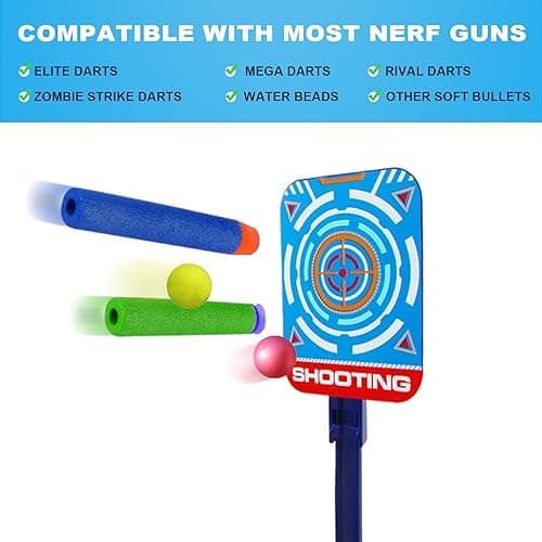 Cible de Tir pour Nerf avec Pistolet Jouet, Cible Electrique Automatique avec 20 Flechette Jeux Enfant Garçon Fille 3 4 5 6 7 8 9 10 Ans Cadeau Anniversaire Paques Balster Gun Toy - Image 6