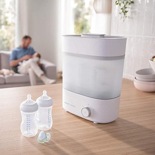 Philips AVENT SCF293/01 Premium Baby Bottle Steriliser and Dryer Eliminates 99.9% of Bacteria Chemical Free Capacity 6 Bottles/Dummies and Accessories - Image 3