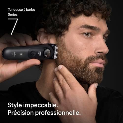 Braun Tondeuse À Barbe Series 7, + 12 Outils de Barbier, Lame ProBlade Affûtée Et Inusable, Jusqu'à 120 Min D'autonomie, 40 Longueurs, Étanche, Molette De Précision Et Verrouillage, BT7545, Gris - Image 4