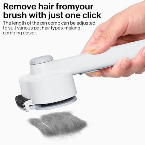 Cat Brush with Release Button,Long Haired Cat Brushes,Furminator for Cats,Comb for Removing Dead Pet Hair (White) - Image 8