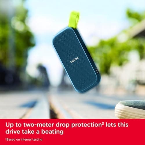 SanDisk Monterey 1TB Portable SSD (External Solid State Drive, Read Speed Up to 800MB/s, Two Meter High Drop Protection, Rubber Notch) - Image 3