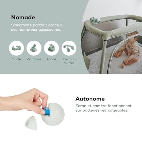 Babymoov Yoo Go+ Baby Monitor - Large HD 5 Inch 720P Screen - Long Battery Life 8h Rechargeable Battery - 4 Camera Accessories Included - Lifetime Warranty - 8 Lullabies - Image 6