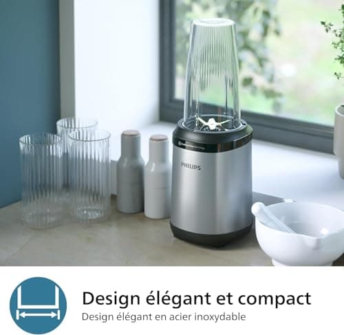 Philips Blender 5000 Series - Puissance 800W, Technologie ProBlend Plus, Lames détachables, Nettoyage facile, Design compact et élégant, Grand récipient, Noir (HR2764/00) - Image 8