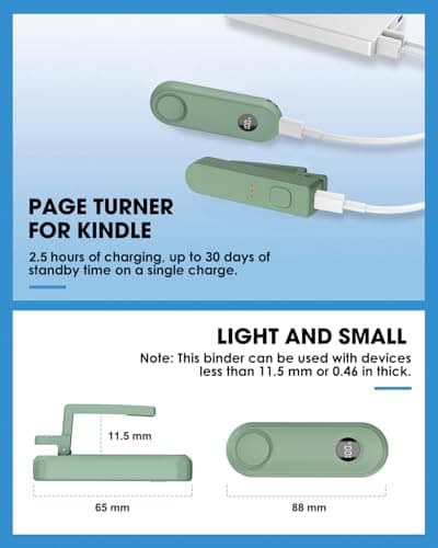 RF Remote Control Page Turner for Kindle Paperwhite Scribe Oasis, Page Turner for iPhone, Android Tablets Remote Shutters, Light Green - Image 8
