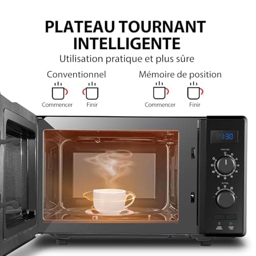Toshiba MW2-AG23P (BK) Microwave Oven 900 W 23 L with Grill Function 1050 W, 8 Automatic Menus, ECO Function, Turntable with Position Memory, Black - Image 7