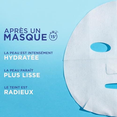 GARNIER Skin Active - Coffret Masques Tissu Hydra Bomb - Hydratant & Repulpant - À Base De Grenade & Acide Hyaluronique - Vegan & Cruelty Free - Tissu Compostable - Peaux Déshydratées - x5 - Image 5