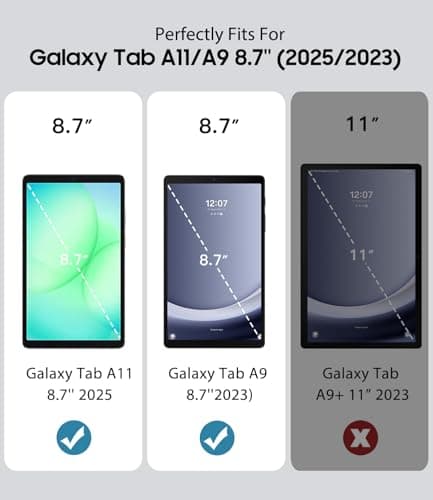 TiMOVO Case Compatible with Samsung Galaxy Tab A11/A9 8.7 Inch (2025/2023), Slim Lightweight Protective Case with Hard PC Back, Black - Image 3