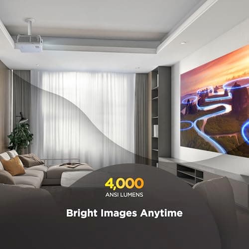 ViewSonic LX750-4K Real 4K Projector with Built-in Google TV, 4000 ANSI Lumens, HDR & HLG, 1.3X Optical Zoom, 2.9ms Input Delay, H/V Auto Keystone, Laser Projector for Home - Image 7