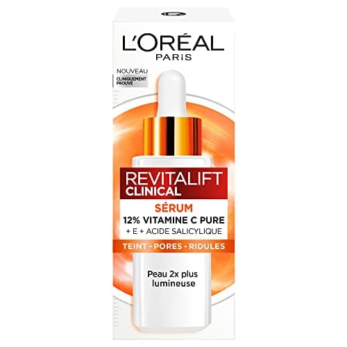 L’Oréal Paris – Sérum 12% Vitamine C Pure + Acide Salicylique + Vitamine E – Antioxydant & Anti-Âge – Teint irrégulier, Pores et Ridules – Flacon Anti-UV – Revitalift Clinical – 30 ml (Lot de 2) - Image 3