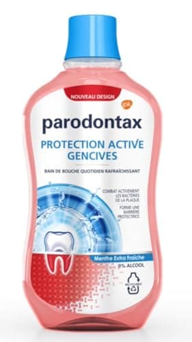 PARODONTAX - Bain de Bouche Quotidien - Protection Active Gencives - Combat les Bactéries de la Plaque Dentaire - Forme Une Barrière Protectrice - 0% Alcool - Menthe Extra-Fraîche - 500 ml - Image 3