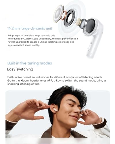 Xiaomi Redmi Buds 6 Active (version globale), écouteurs sans fil, Bluetooth, 13,7 cm, autonomie de la batterie de 30 h, réduction du bruit pour les appels, 5 modes de réglage, étanchéité IPX4, bleu - Image 5