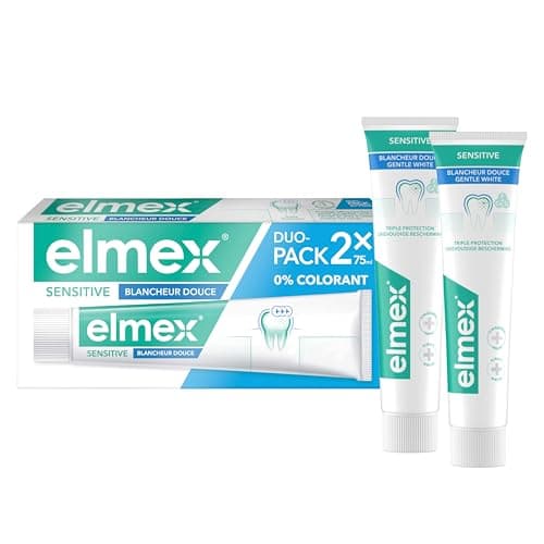 ELMEX | Dentifrice elmex Sensitive Blancheur Douce 0 % Colorants | Dents Sensibles | Protection de l'Email | Dents blanches | 2 x 75 ml - Image 3