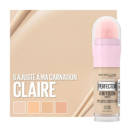 Maybelline New York 4-in-1 Illuminating Complexion Perfector - Base/Concealer/BB Cream/Highlighter - Instant Glow Perfector 4-in-1 Foundation - Shade : Light (01) - 20 ml - Image 3