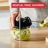 Tefal K1320404 Manual Chopper 5 Seconds Chopper Vegetable Meat Nuts Onions with Stainless Steel Blades for Quick and Easy Cooking, Black and Green, 900 ml - Image 6