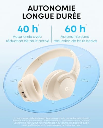 Soundcore by Anker Q20i Casque Supra-auriculaire sans Fil Bluetooth avec réduction Active du Bruit Hybride, autonomie de 40 h en Mode ANC, Audio Haute résolution(reconditionné) - Image 7