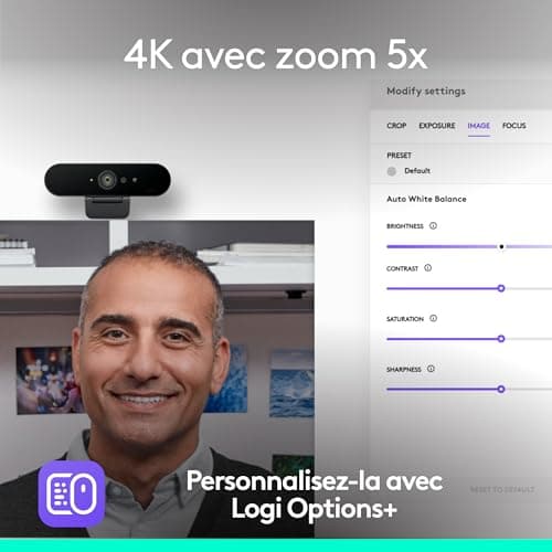 Logitech Brio 4K Webcam, Video Calls, Microphone, Anti-Parasite, HD Auto Light Correction for Microsoft Teams, Zoom, Google Voice, Google Meet, PC/Mac/Laptop/Macbook – Graphite - Image 3