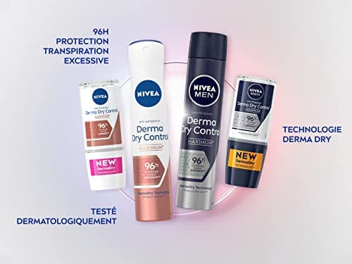 NIVEA Derma Control 96 h Déodorant spray (1 x 200 ml), Détranspirant contre la transpiration excessive, l’humidité et les odeurs, cliniquement approuvé, Déodorant femme à la formule brevetée - Image 8
