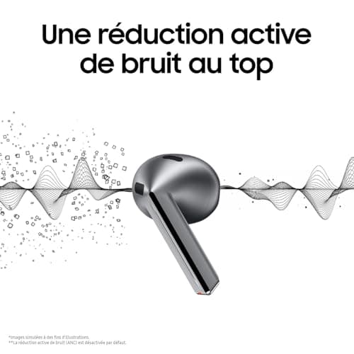 Samsung Galaxy Buds3, Wireless Earbuds, Active Noise Cancelling, Bluetooth, Silver, Audio 360, Galaxy AI, Mains Charger Included, (FR Version) [Amazon Exclusive] - Image 6