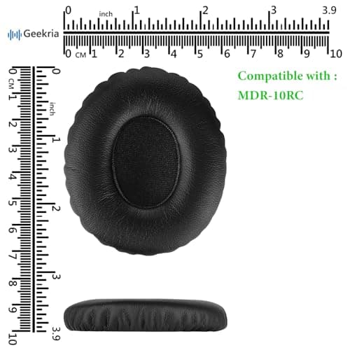 Geekria QuickFit Replacement Protein Leather Earpads for Sony MDR-10RC Headphones (Black) - Image 7