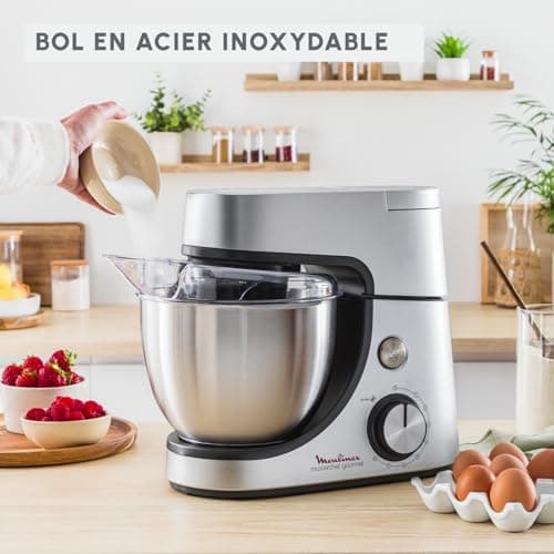 Moulinex 1100W Pastry Processor, Blender, Vegetable Cutter with Accessory for Macedonia, Meat Grinder, Mini Chopper, Masterchef Gourmet Silver QA519D32 - Image 8