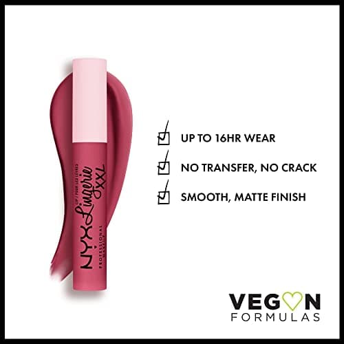 NYX Professional Makeup Rouge à Lèvres Liquide Mat Lip Lingerie XXL, Longue Tenue, Formule Vegan, Sans transfert, Teinte : Push'd Up (15) - Image 4