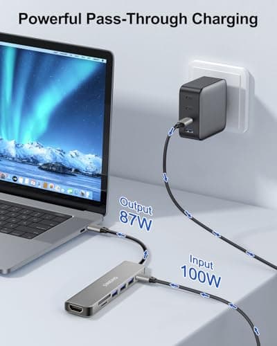 SINEHO 7-in-1 USB C Hub, USB C Adapter with HDMI 4K, 100W PD, 3 USB-A Data Ports, SD/TF Card Reader - Compatible with MacBook, Dell XPS, Surface Pro and More - Image 6